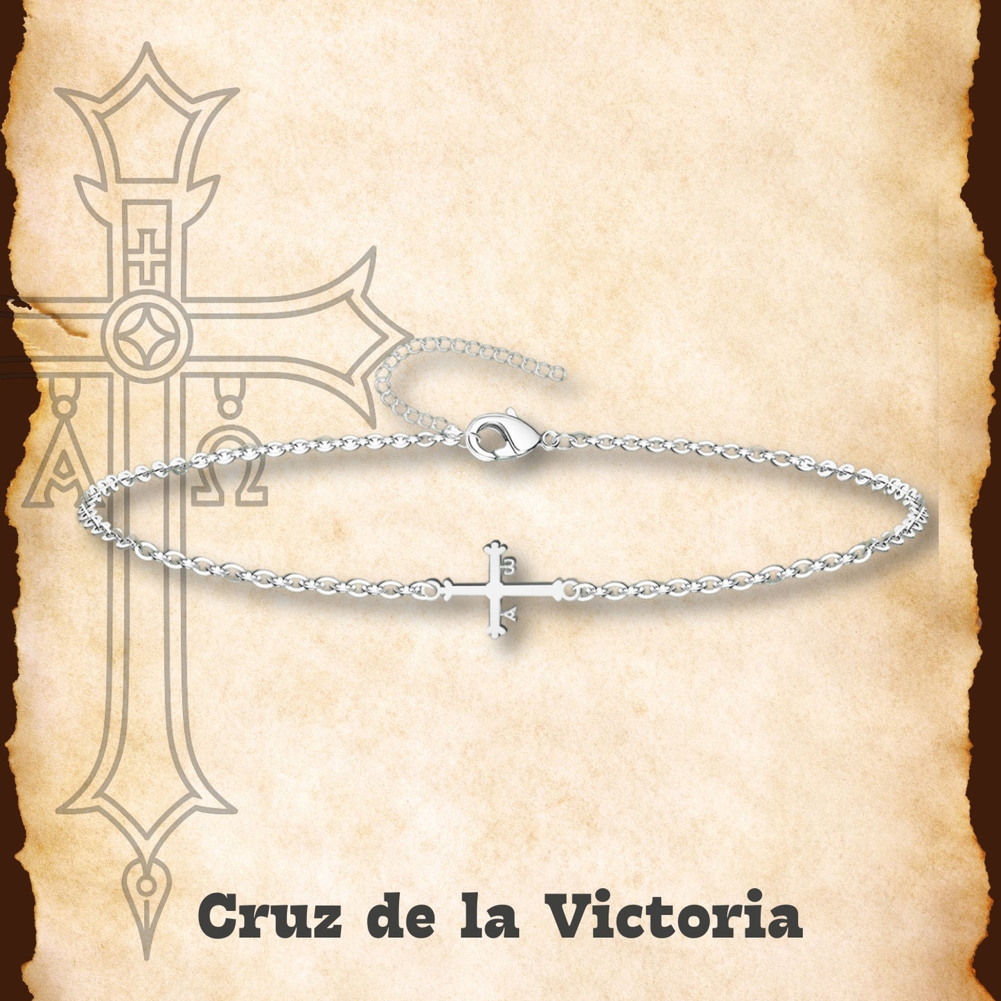 Pulsera Cruz Caravaca Acero Inoxidable, Cruz de la Victoria, Cruz Tau, Cruz Egipcia, Cruz de Santiago