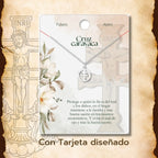 Medalla Cruz de Caravaca Calada en Acero Inoxidable Plateado - cotigo