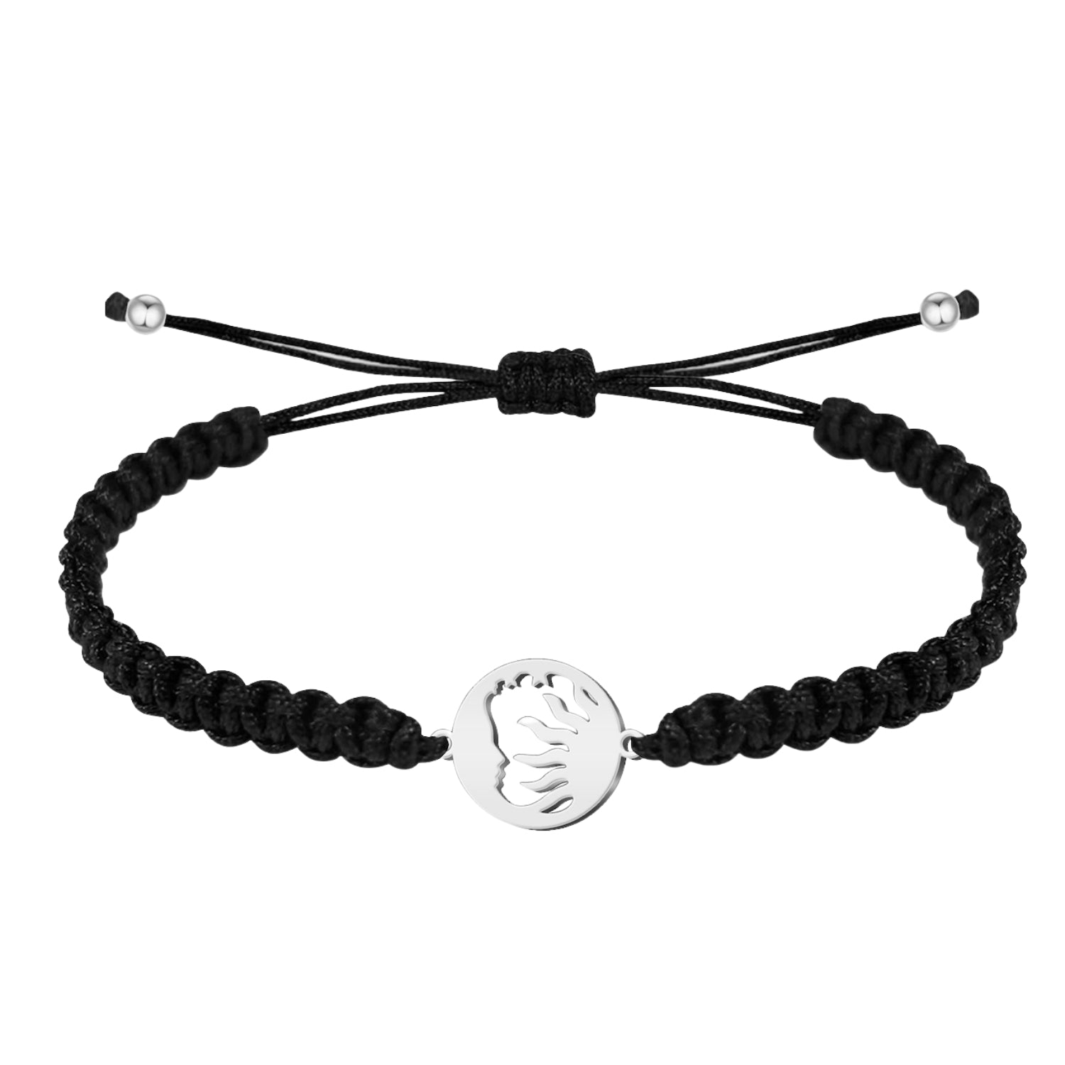 Pulsera Hilo Destino Sol y Luna Acero