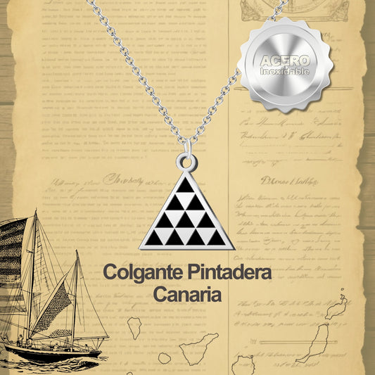 Colgante Pintadera Canarias Acero Plateado
