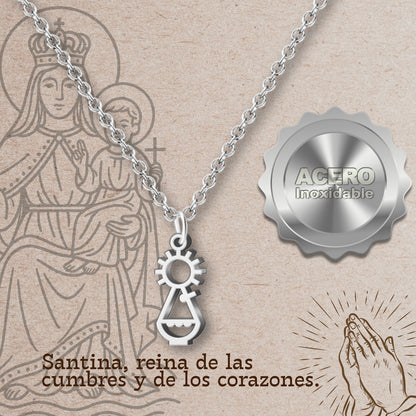 Colgante Virgen Covadonga Acero Plateado