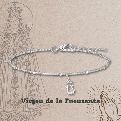 Pulsera Virgen de la Fuensanta Acero plateado