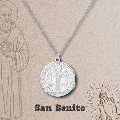 Collar Santo Acero inoxidable, Colgante Santo, Católico, San Antonio, San Judas Tadeo, San Cristóbal.