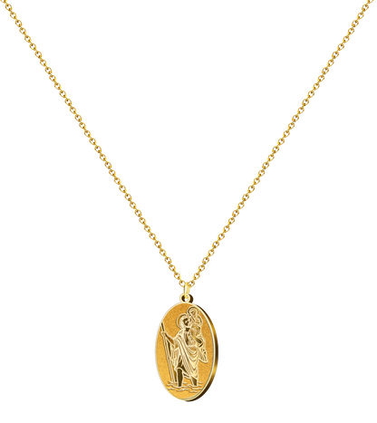 Pingente SAN CRISTOBAL Aço Dourado