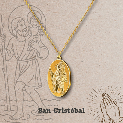 Collar Santo Acero inoxidable, Colgante Santo, Católico, San Antonio, San Judas Tadeo, San Cristóbal.
