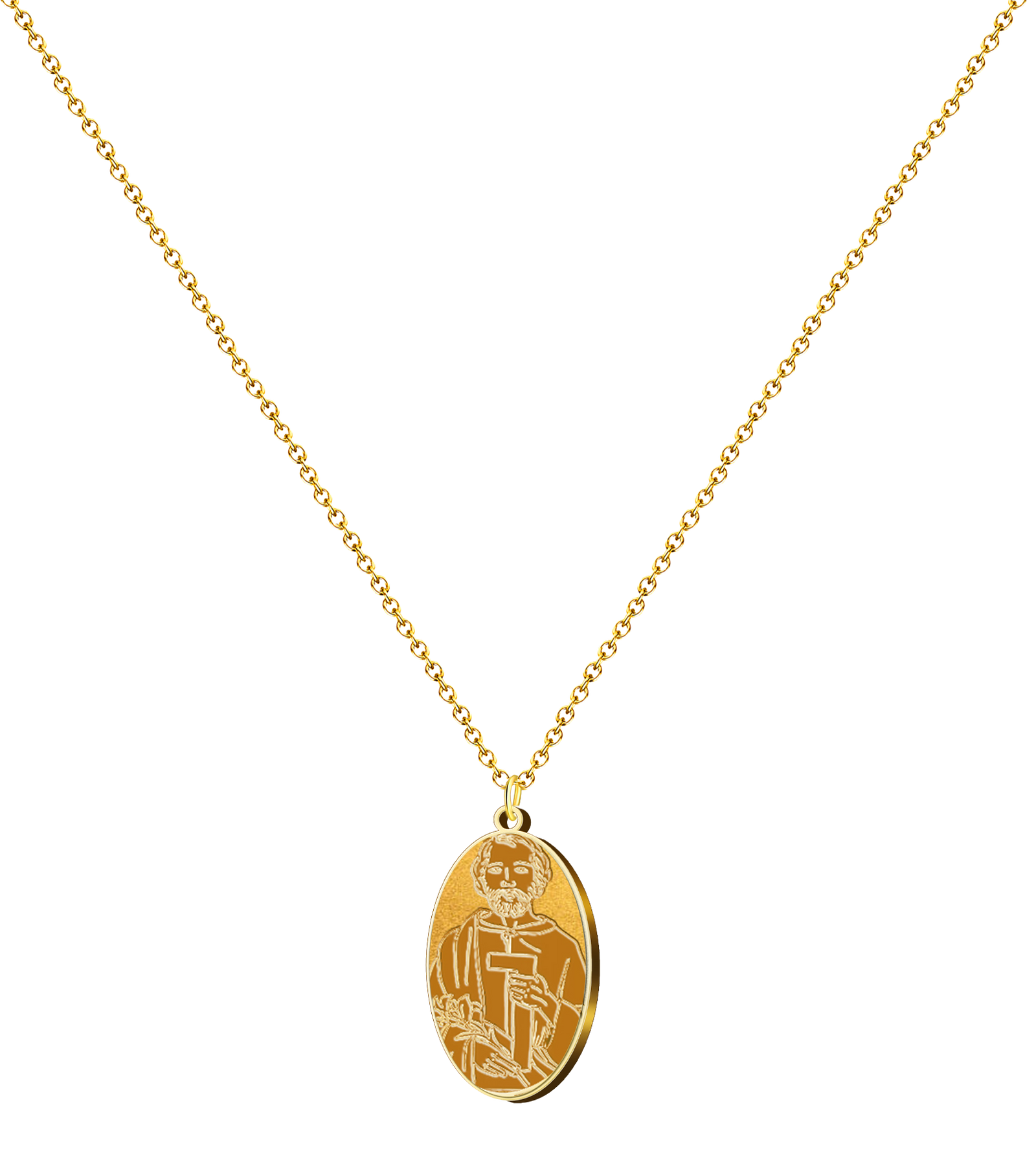 Colgante Medalla de San José Obrero Acero