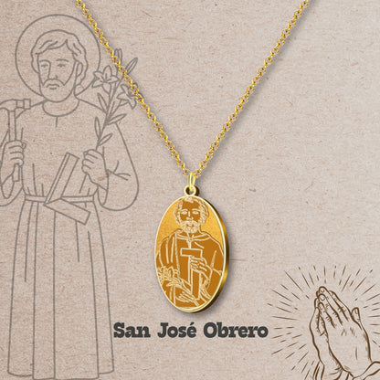 Collar Santo Acero inoxidable, Colgante Santo, Católico, San Antonio, San Judas Tadeo, San Cristóbal.