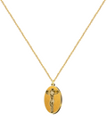 Collar dorado con medalla ovalada de Jesús crucificado