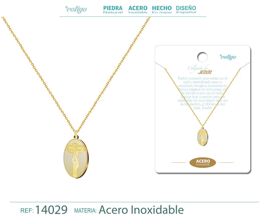Colgante Acero JESUS color Dorado