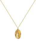 Collar con medalla ovalada virgen del carmen dorada acero inoxidable colgante religioso patrona marineros
