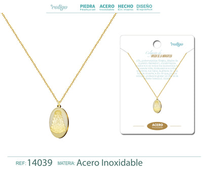 Colgante Acero Virgen del Rocío color Dorado