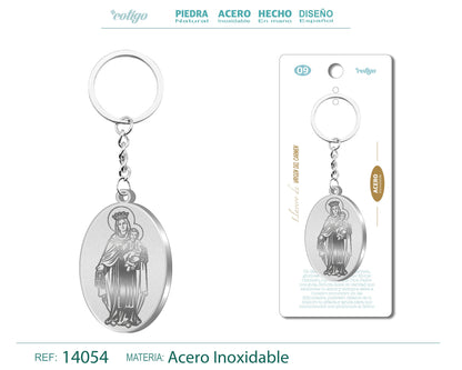 Llavero Virgen del Carmen Acero Inoxidable
