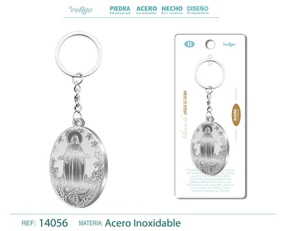 Llavero virgen de fatima Acero Inoxidable