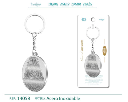 Llavero Virgen del Rocío Acero Inoxidable