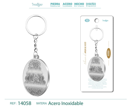 Llavero virgen del rocío Acero Inoxidable