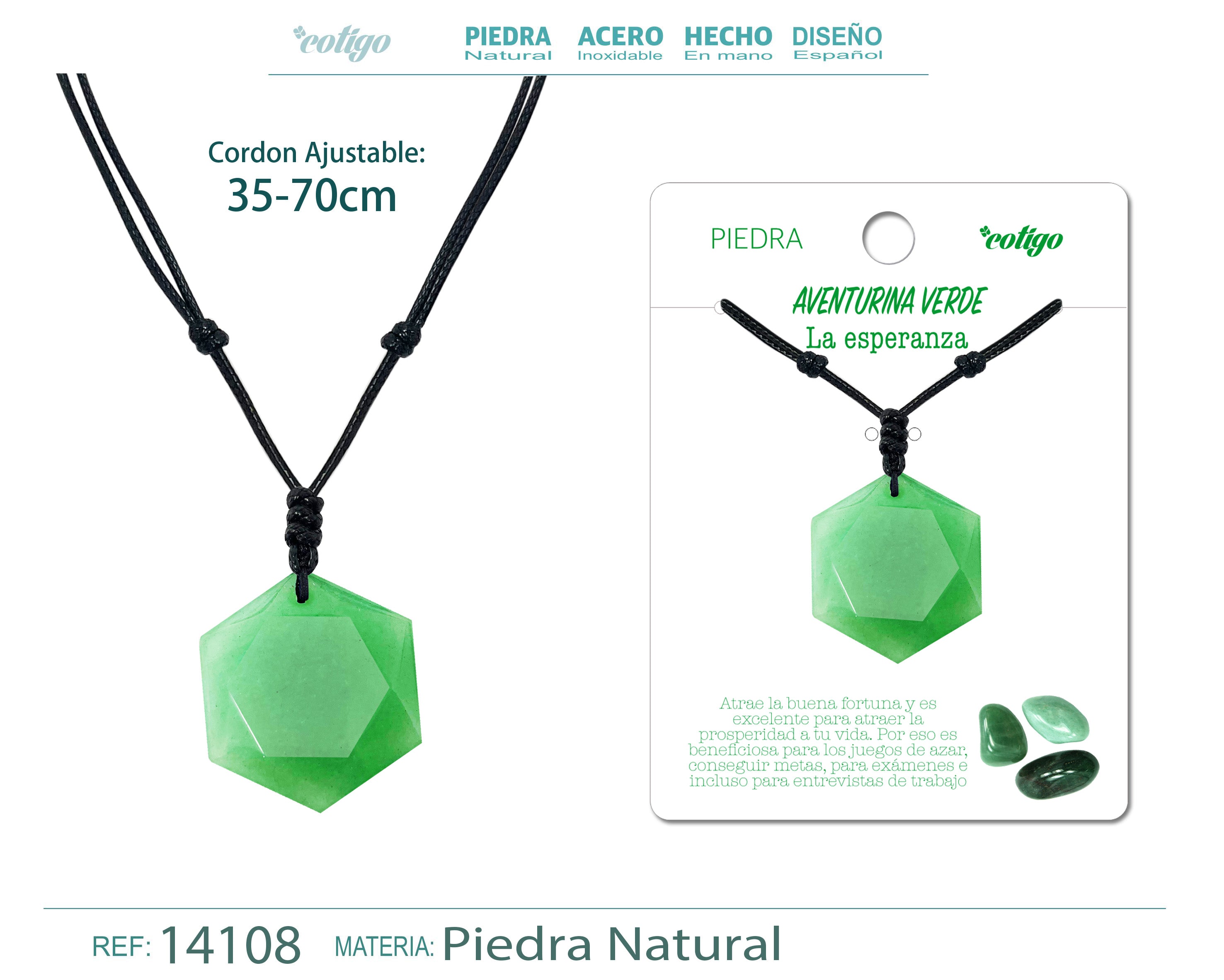 Colgante Estrella David de piedra Aventurina verde - cotigo