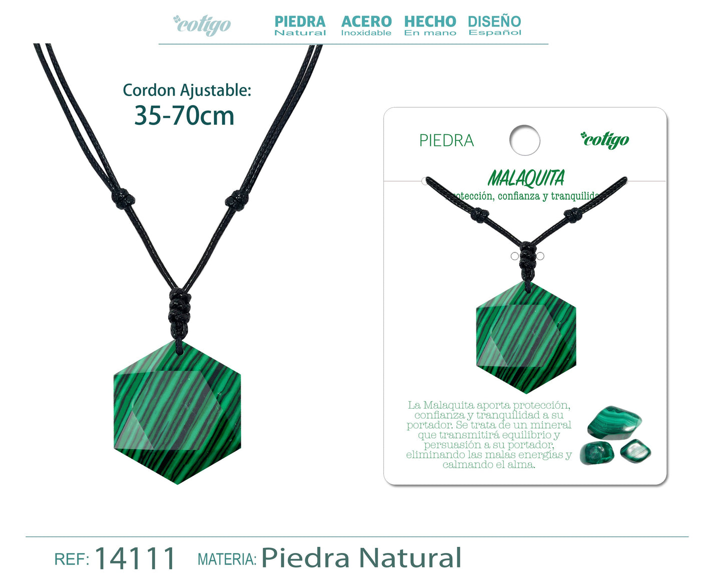 Colgante Estrella David de piedra Malaquita