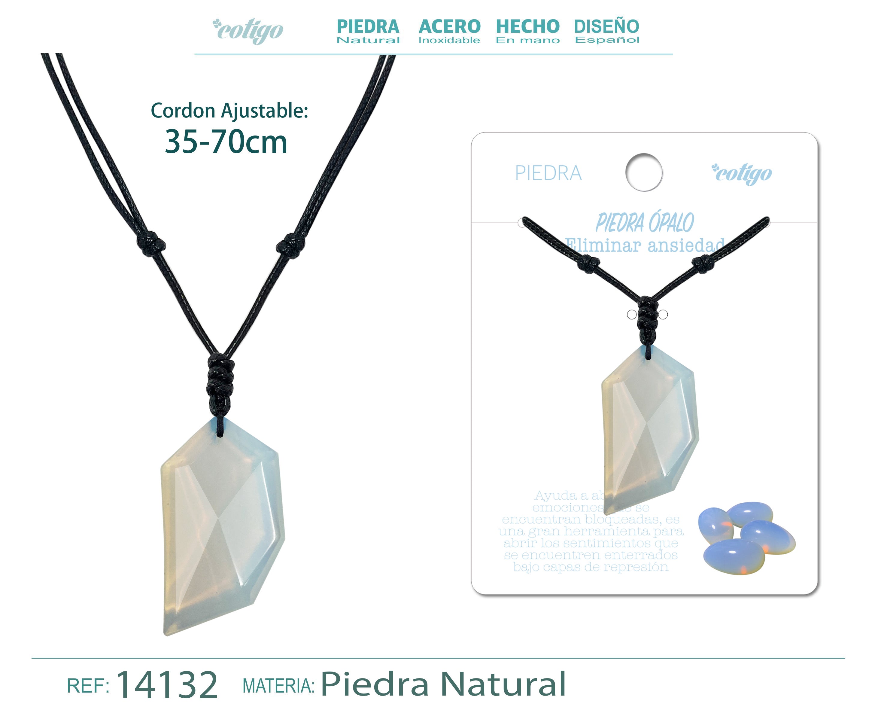 Colgante Diente lobo de piedra ópalo - cotigo