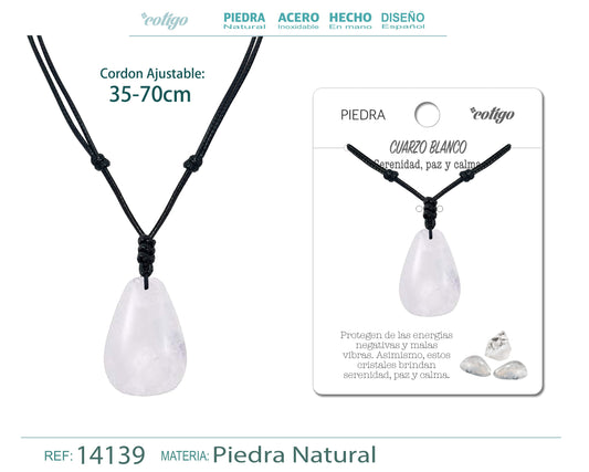 Colgante Gotita de piedra Cuarzo blanco