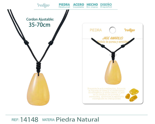 Colgante Gotita de piedra Jade amarilla