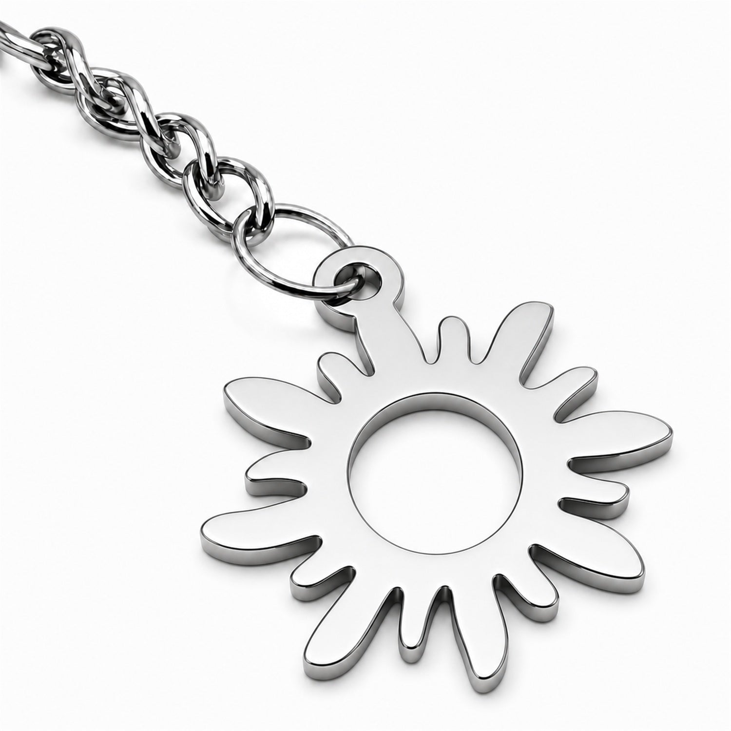Llavero Sol Acero Inoxidable — detalle