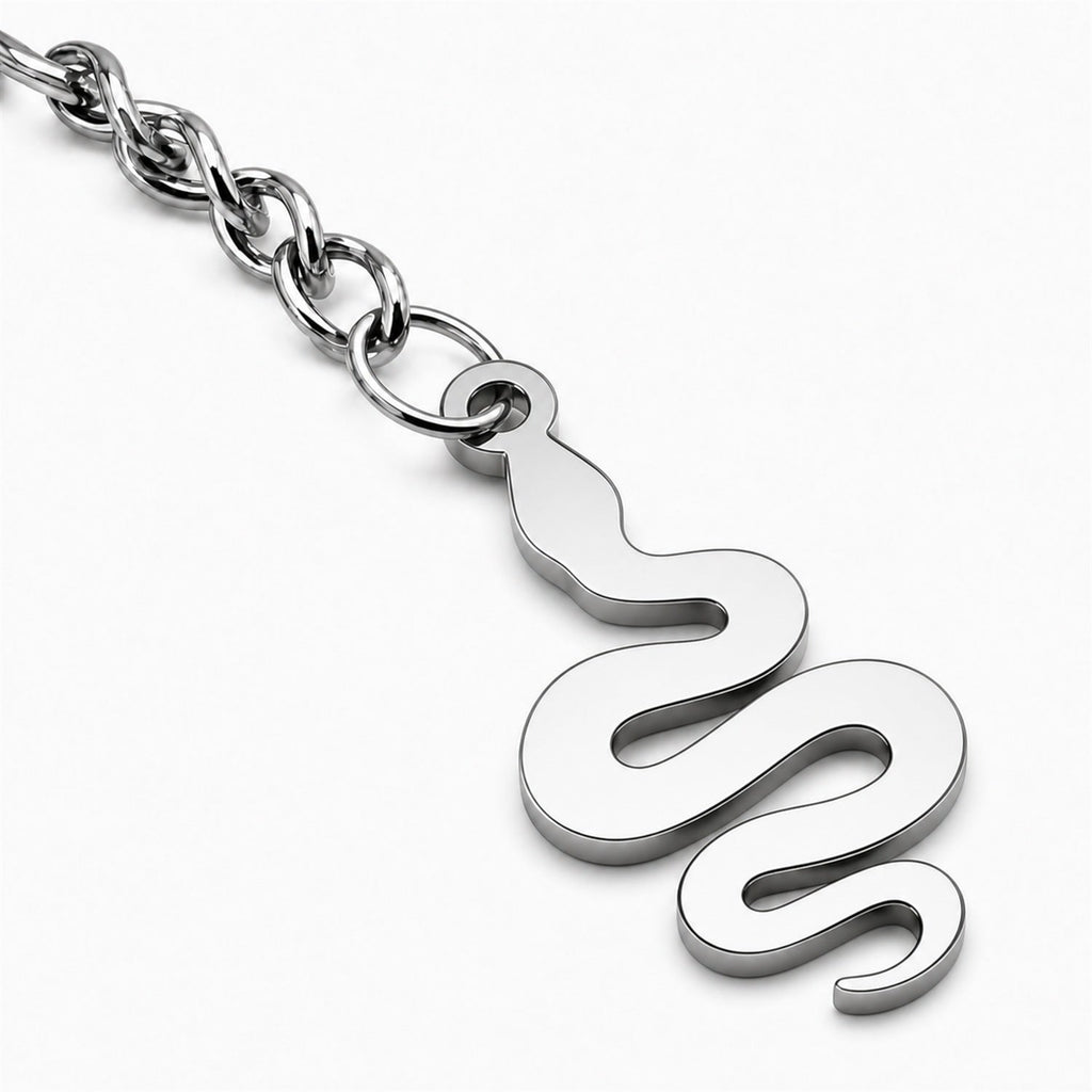 Llavero Serpiente Acero Inoxidable — detalle