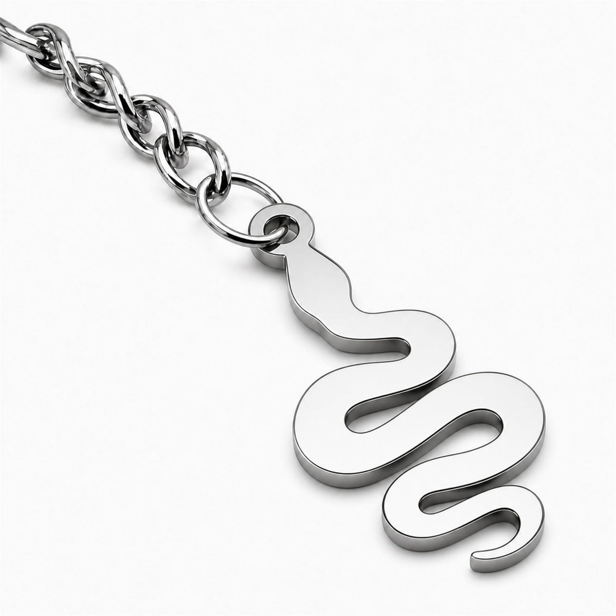 Llavero Serpiente Acero Inoxidable — detalle