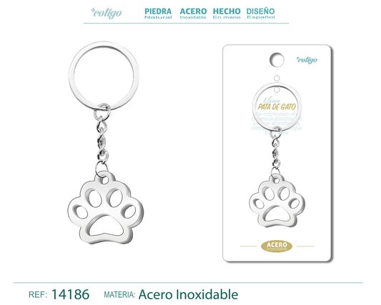Llavero de Pata de Gato Acero