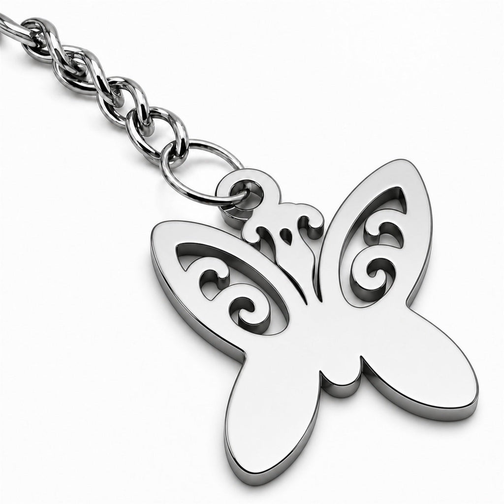 Llavero Mariposa Acero Inoxidable — detalle