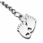 Llavero Huella de Pie Acero Inoxidable — detalle