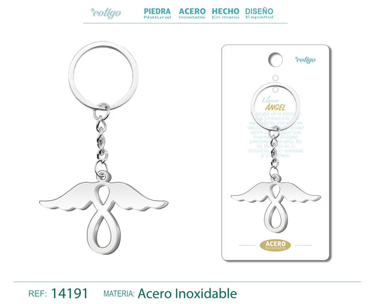 Llavero de ángel Acero