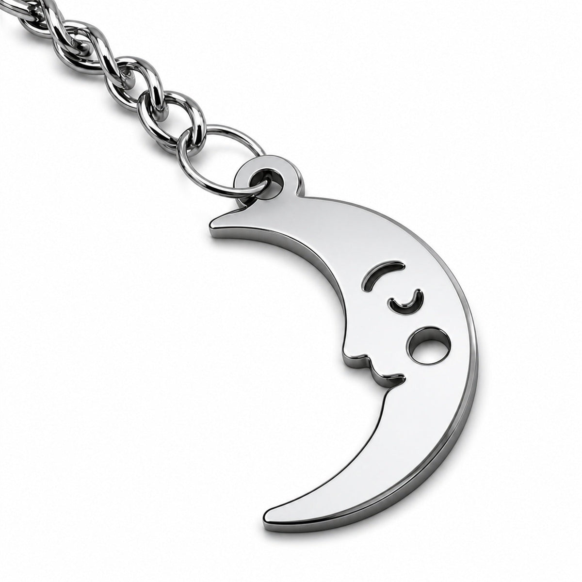 Llavero Luna Acero Inoxidable — detalle