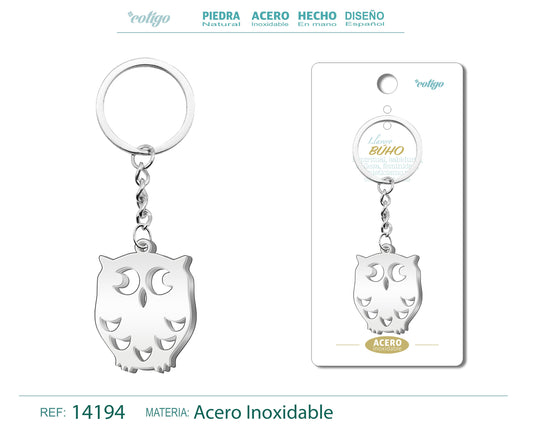 Llavero de Búho Acero