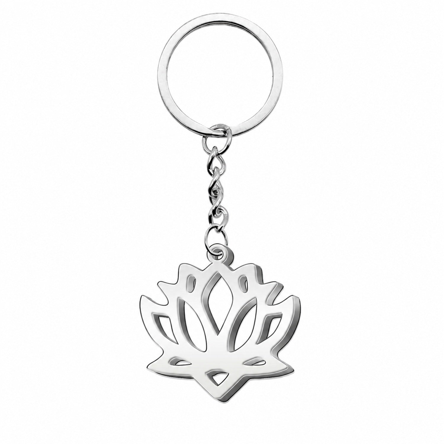 Llavero Flor de Loto Acero Inoxidable