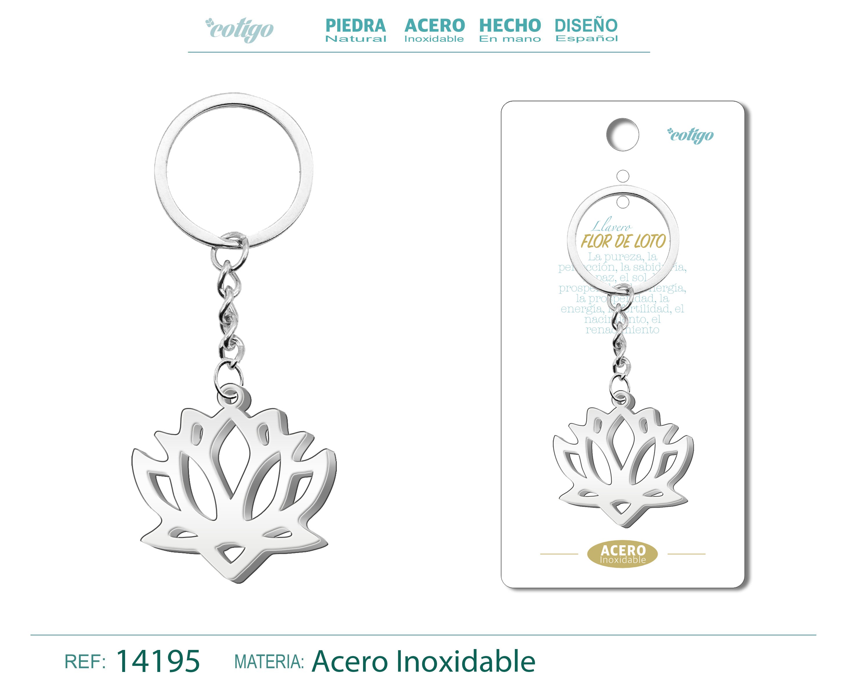 Llavero de Flor de Loto Acero - cotigo