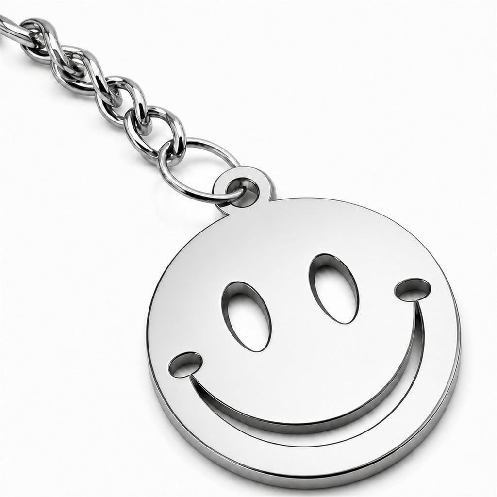 Llavero Cara Sonriente Acero Inoxidable — detalle