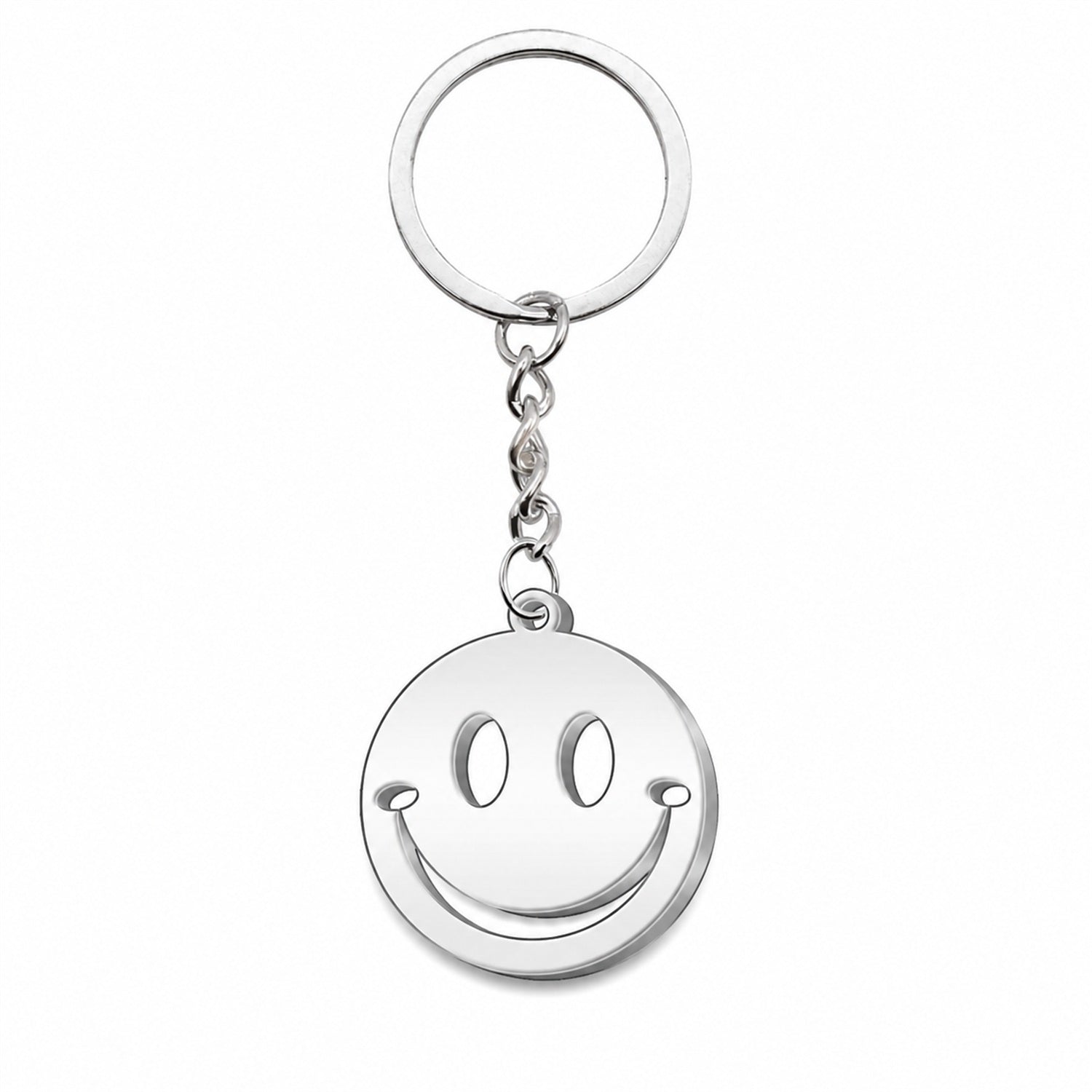 Llavero Cara Sonriente Acero Inoxidable