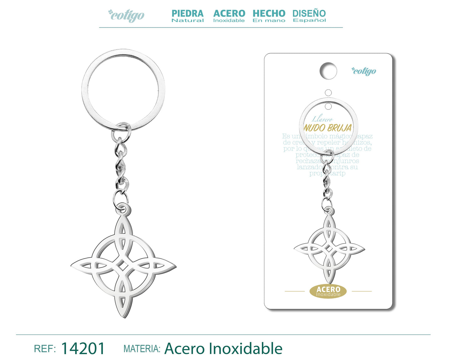 Llavero de Nudo Bruja Acero