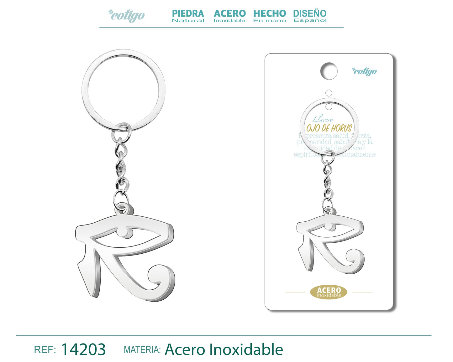Llavero de Ojo de Horus Acero