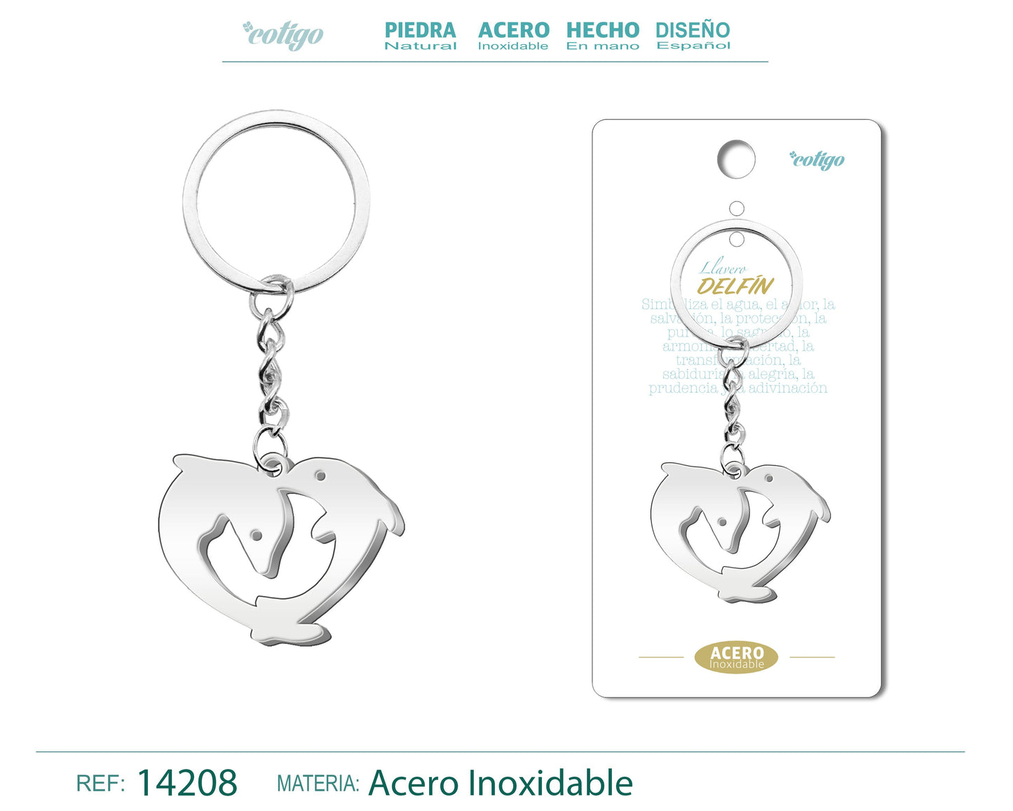 Llavero de Delfín Acero
