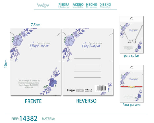 Tarjeta felicitación para Hermana