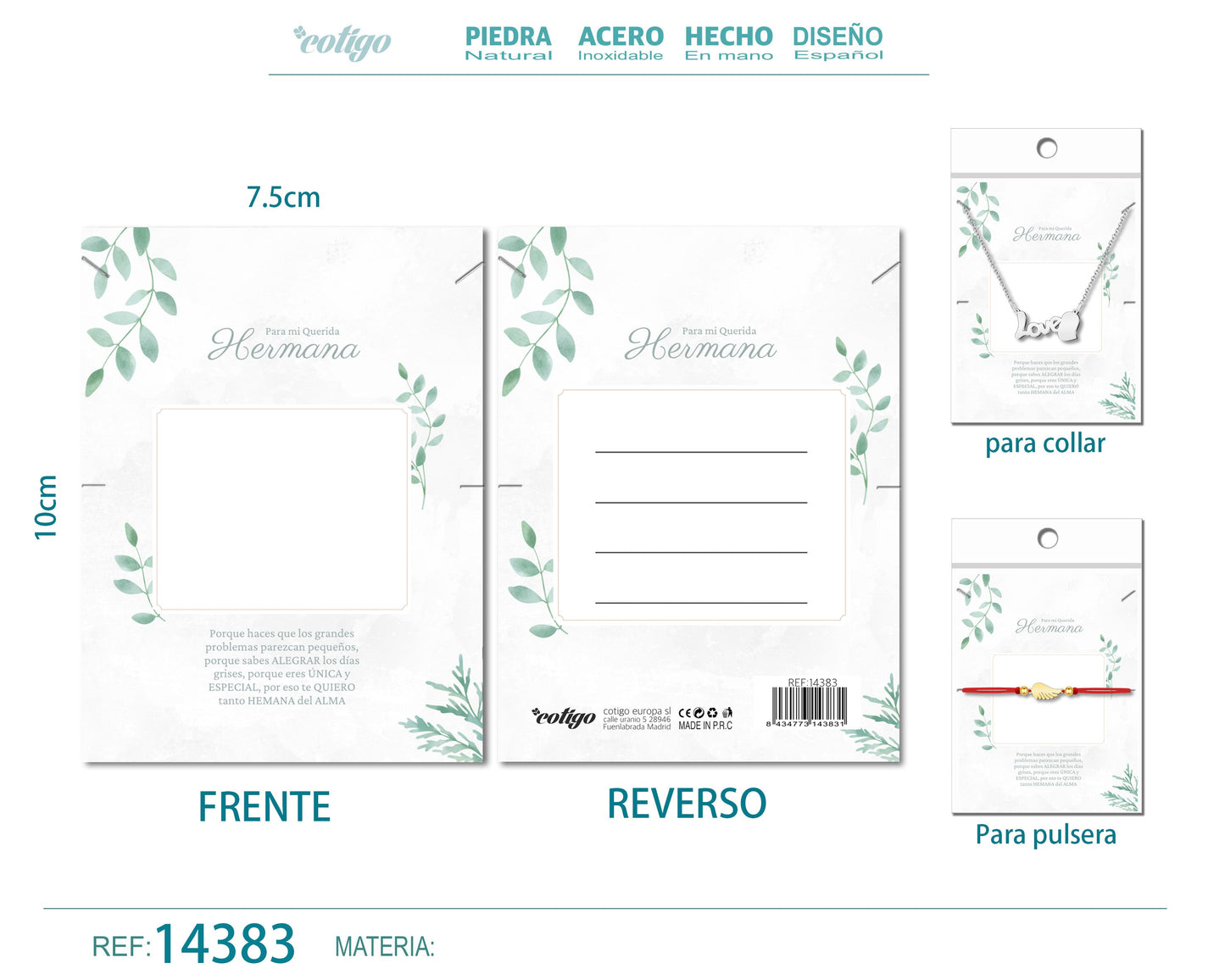 Tarjeta felicitación para Hermana