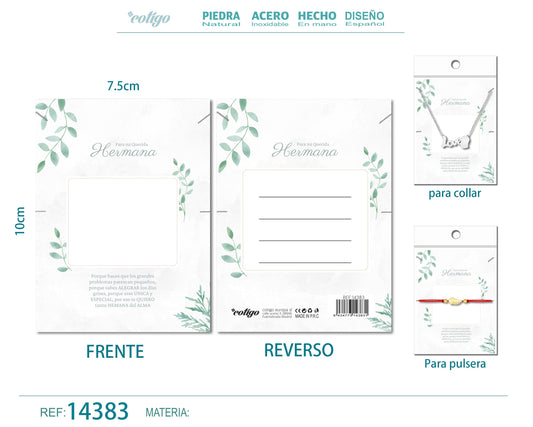 Tarjeta felicitación para Hermana