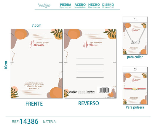 Tarjeta felicitación para Hermana