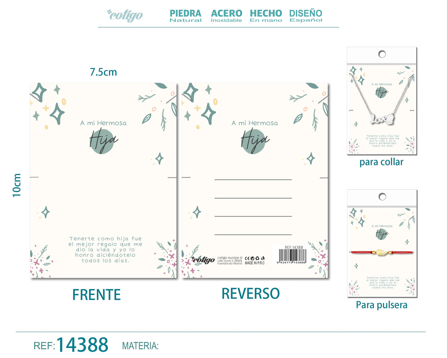 Tarjeta felicitación para Hija