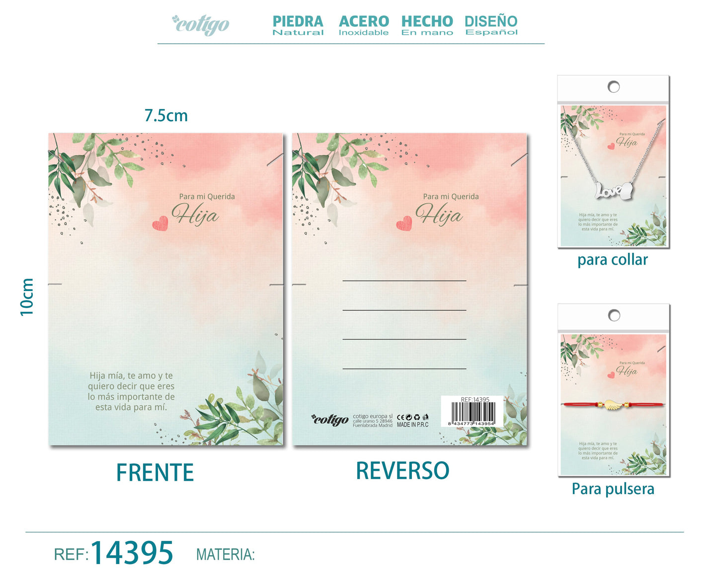 Tarjeta felicitación para Hija