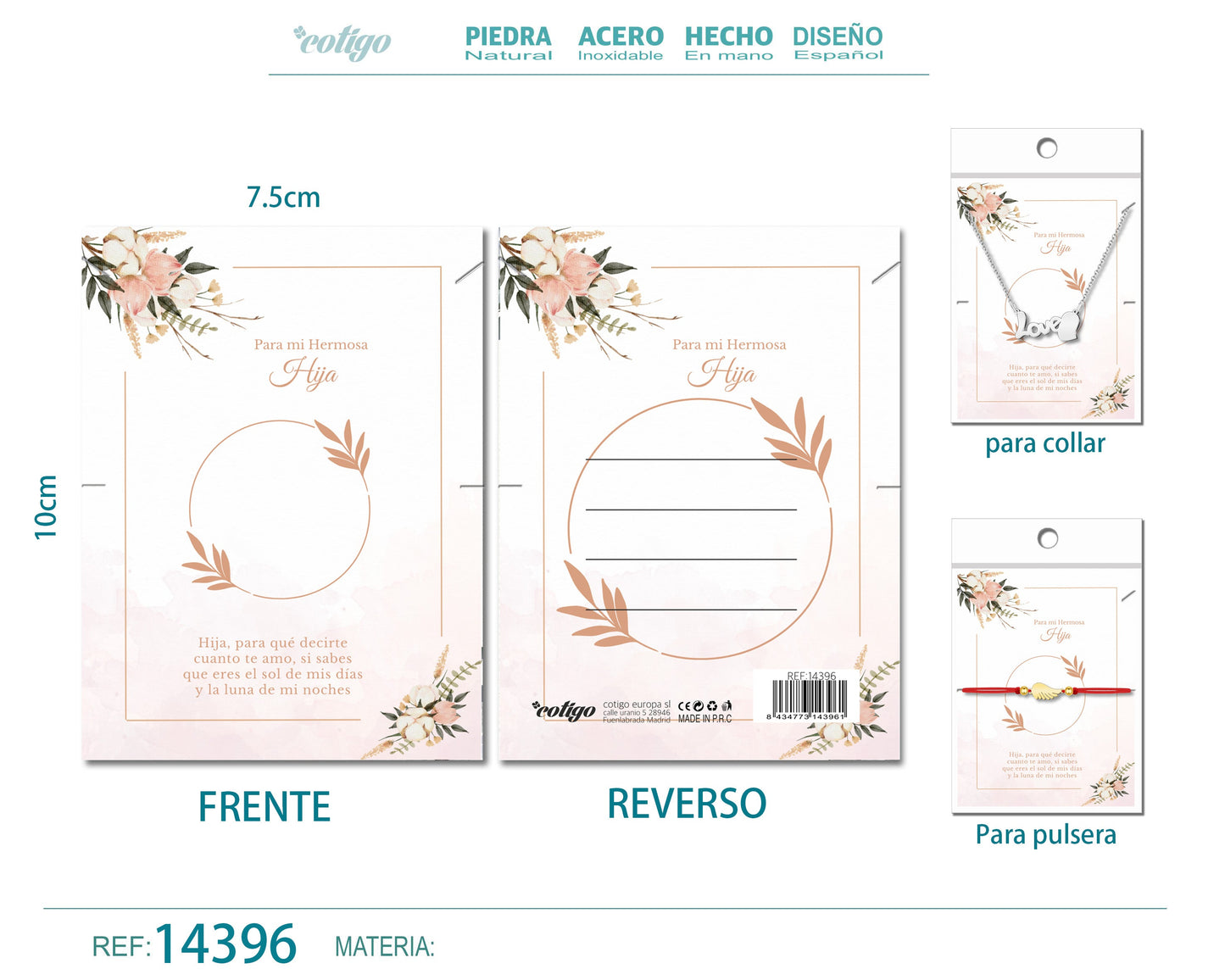 Tarjeta felicitación para Hija