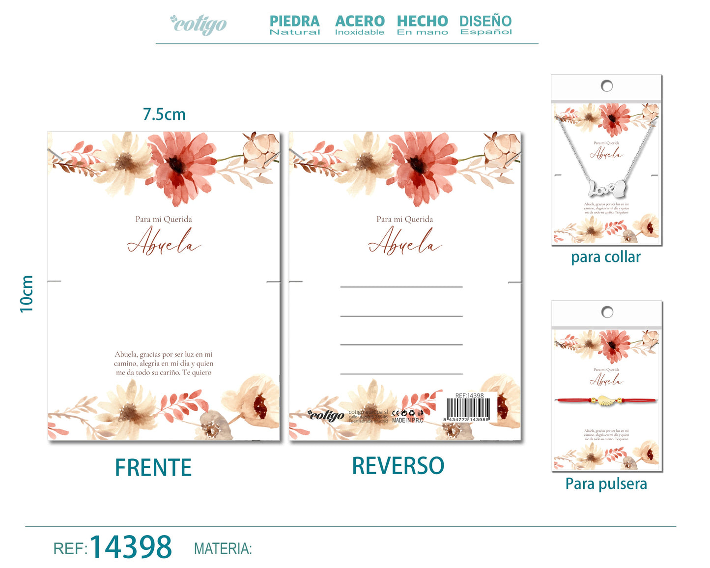 Tarjeta felicitación para Abuela