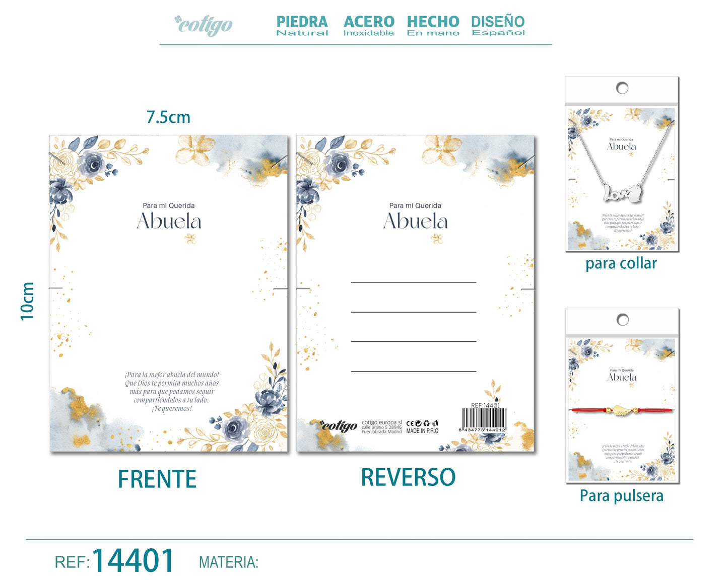 Tarjeta felicitación para Abuela