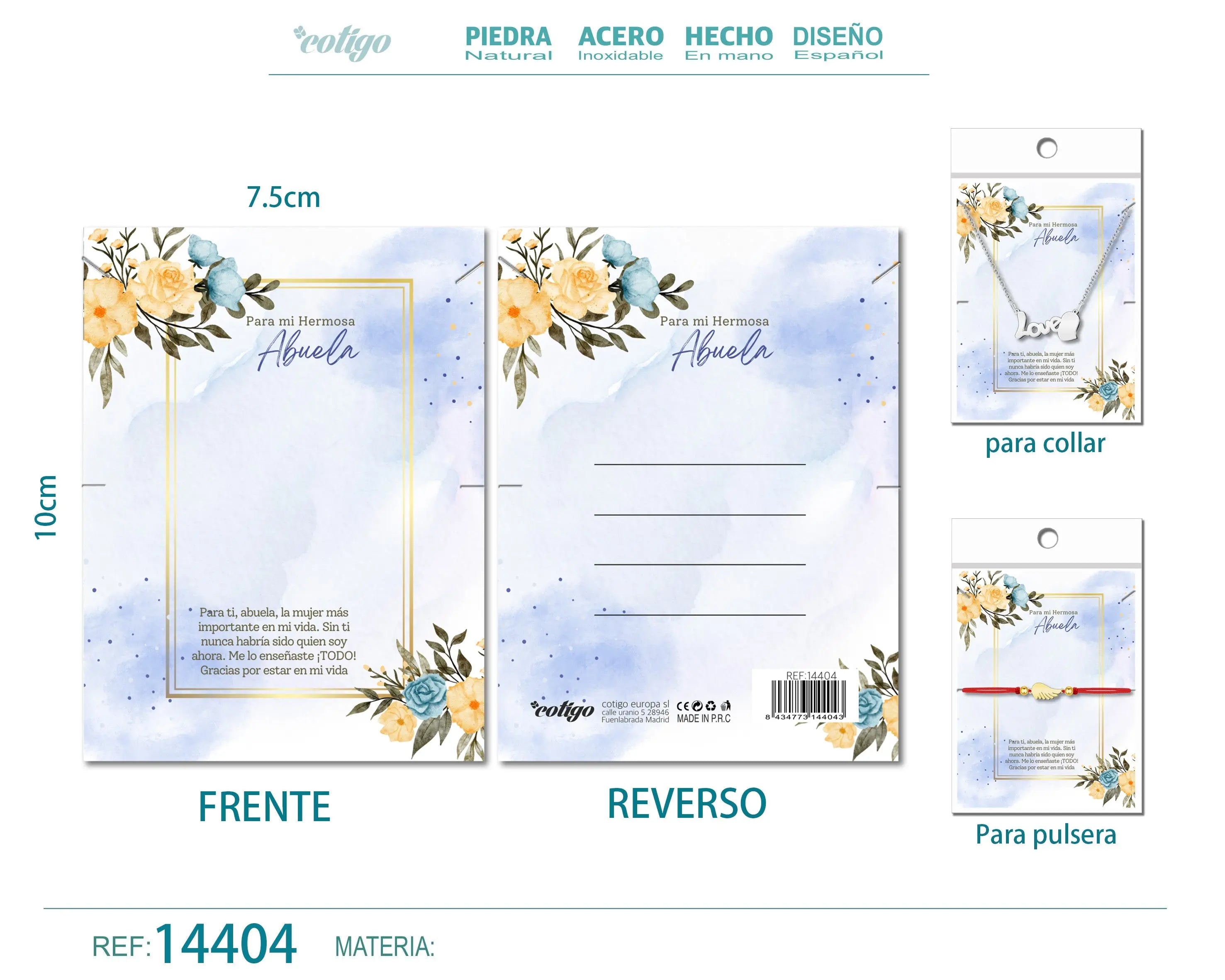 Tarjeta felicitación para Abuela - cotigo